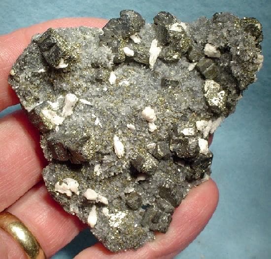 Calcite, Galena, Pyrite, and Quartz Assemblage